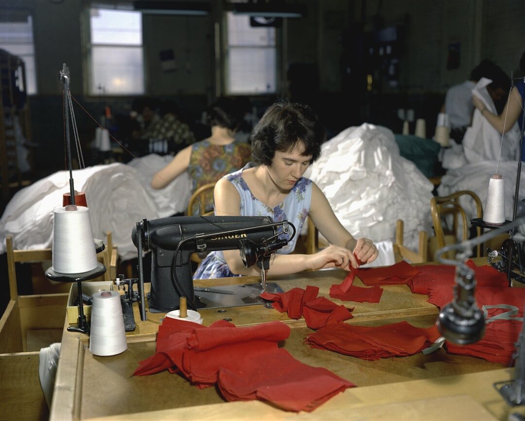 woman sewing clothes